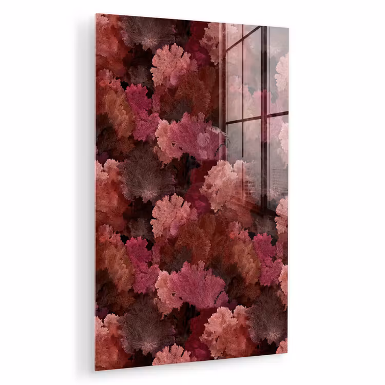 Glas schilderij - Koraal - Textuur - Kleurrijk — 1