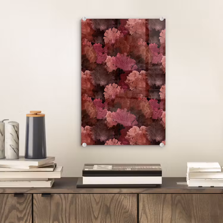 Glas schilderij - Koraal - Textuur - Kleurrijk — 2