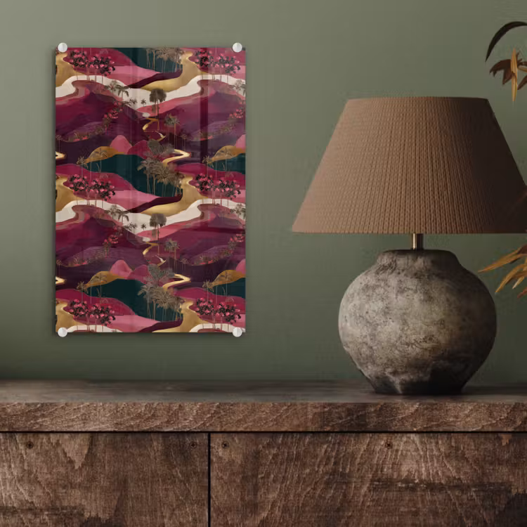 Glas schilderij - Magisch - Palmbomen - Goud — 4