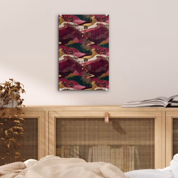 Glas schilderij - Magisch - Palmbomen - Goud — 5