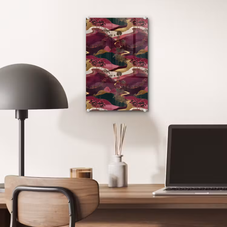 Glas schilderij - Magisch - Palmbomen - Goud — 7