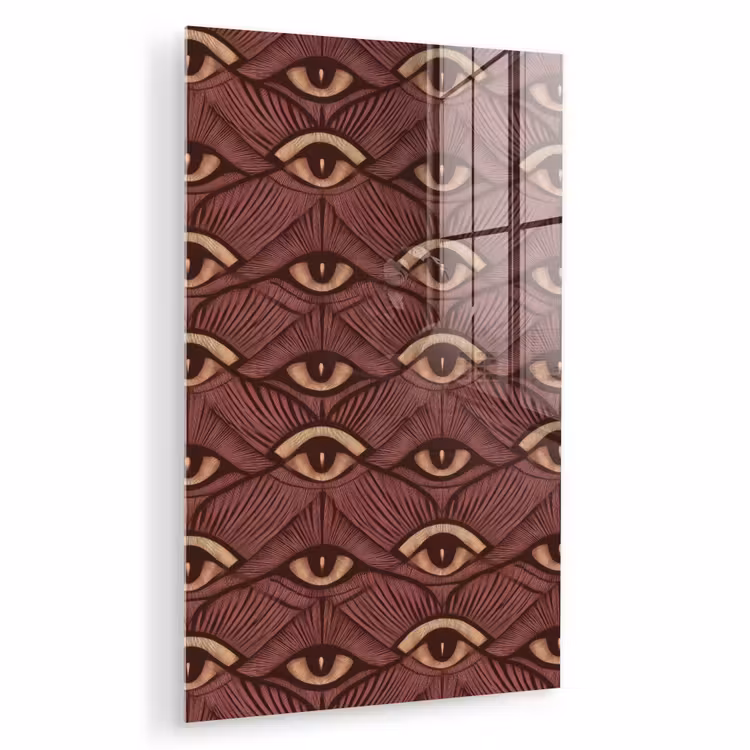 Glas schilderij - Mystiek - Ogen - Bruin — 1