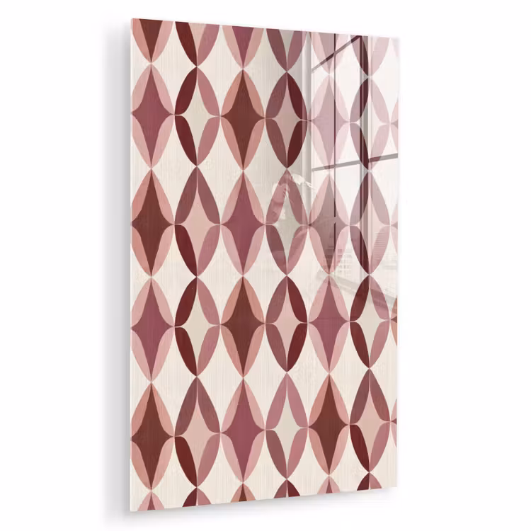 Glas schilderij - Ovaal - Textuur - Roze — 1