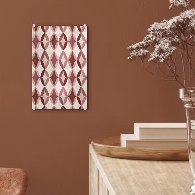 Glas schilderij - Ovaal - Textuur - Roze — 6