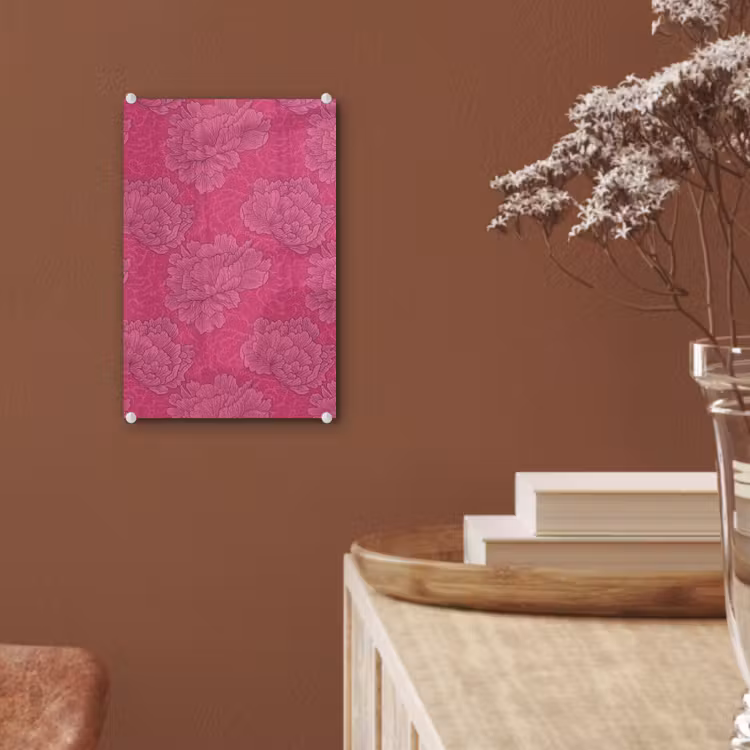 Glas schilderij - Pioenrozen - Energiek - Roze — 6
