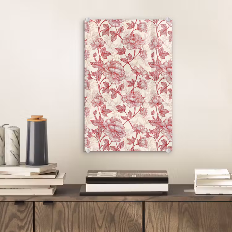 Glas schilderij - Pioenrozen - Modern - Rood — 2
