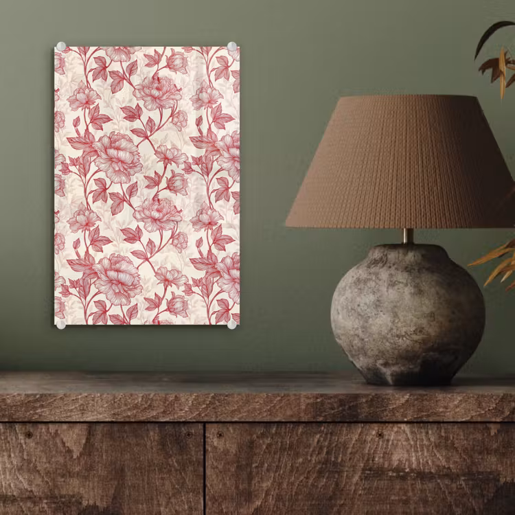 Glas schilderij - Pioenrozen - Modern - Rood — 4