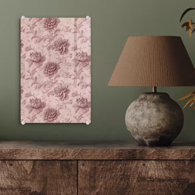 Glas schilderij - Reliëf - Pioenrozen - Roze — 4