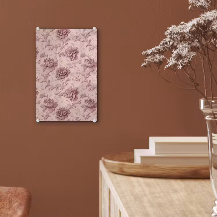 Glas schilderij - Reliëf - Pioenrozen - Roze — 6