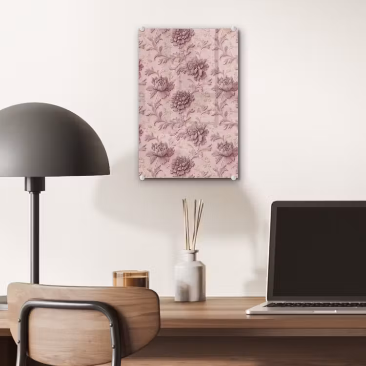 Glas schilderij - Reliëf - Pioenrozen - Roze — 7