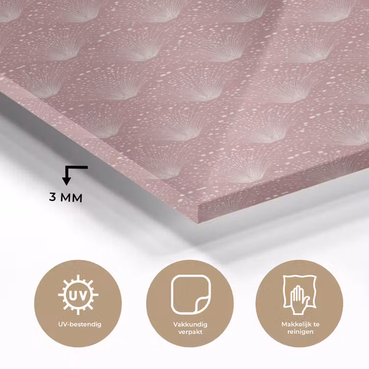 Glas schilderij - Trendy - Patroon - Roze — 3