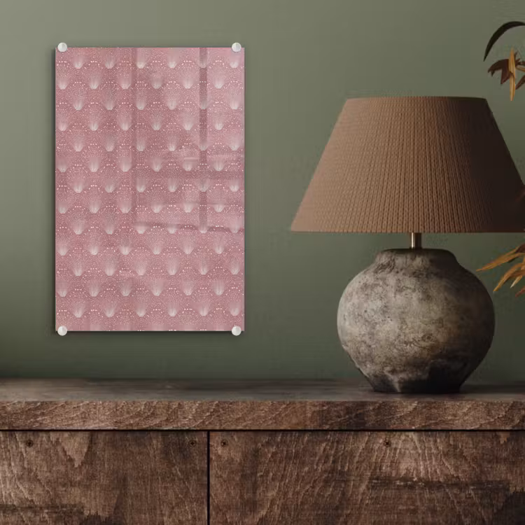 Glas schilderij - Trendy - Patroon - Roze — 4