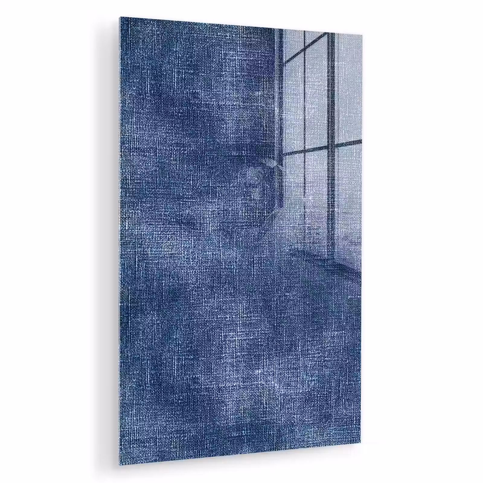 Glas schilderij - Linnen - Textuur - Patroon - Denim - Rustiek — 1