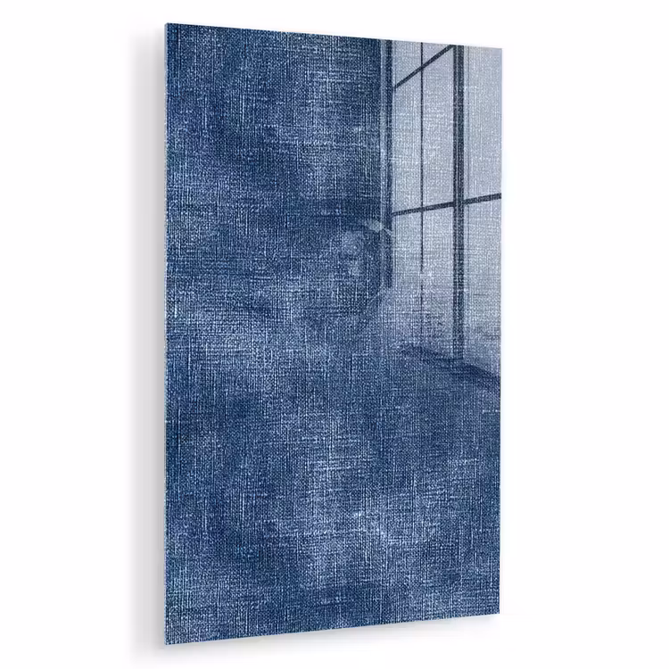 Glas schilderij - Linnen - Textuur - Patroon - Denim - Rustiek — 1