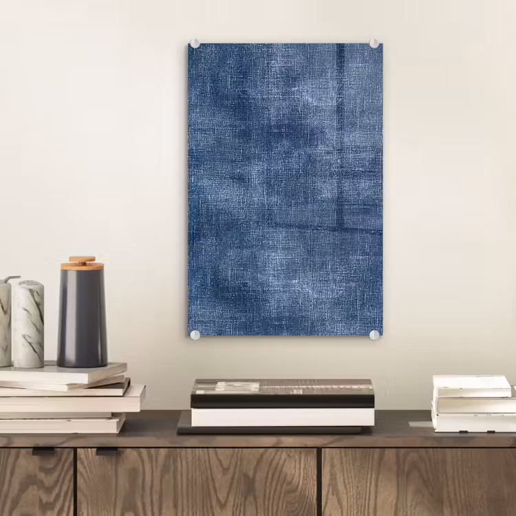 Glas schilderij - Linnen - Textuur - Patroon - Denim - Rustiek — 2