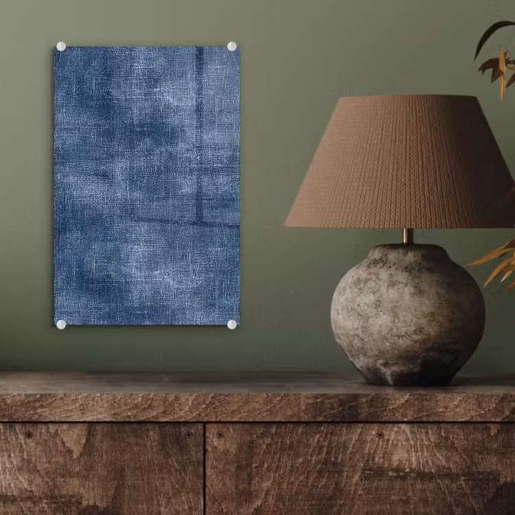 Glas schilderij - Linnen - Textuur - Patroon - Denim - Rustiek — 4
