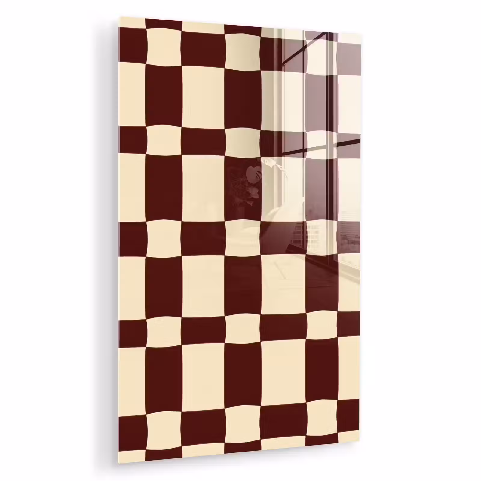 Glas schilderij - Retro - Patroon - Bruin — 1
