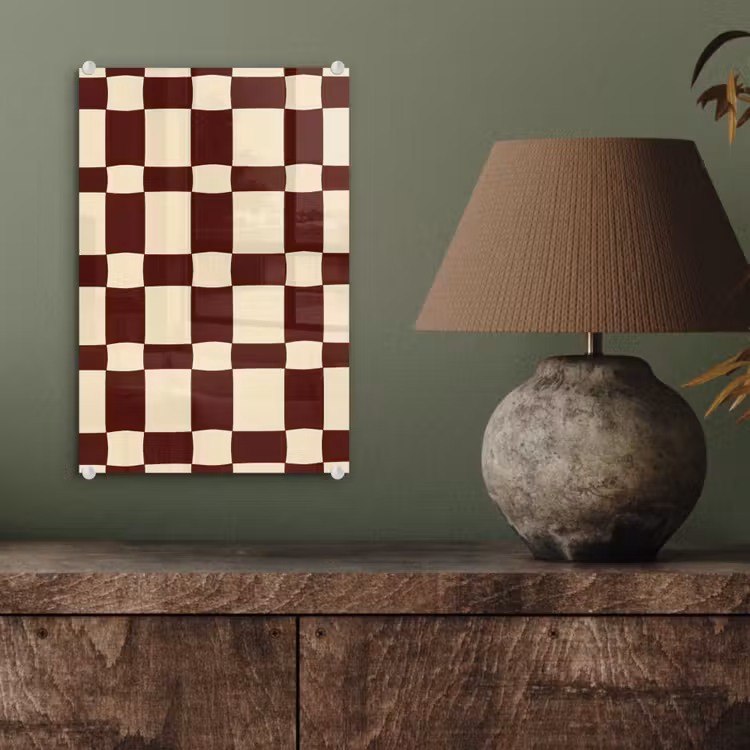 Glas schilderij - Retro - Patroon - Bruin — 4