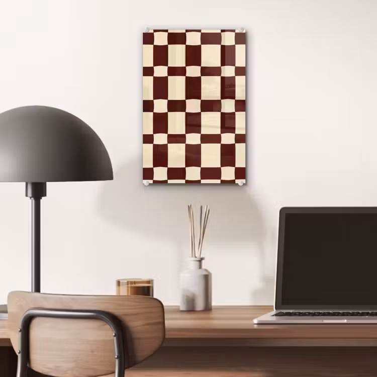 Glas schilderij - Retro - Patroon - Bruin — 7
