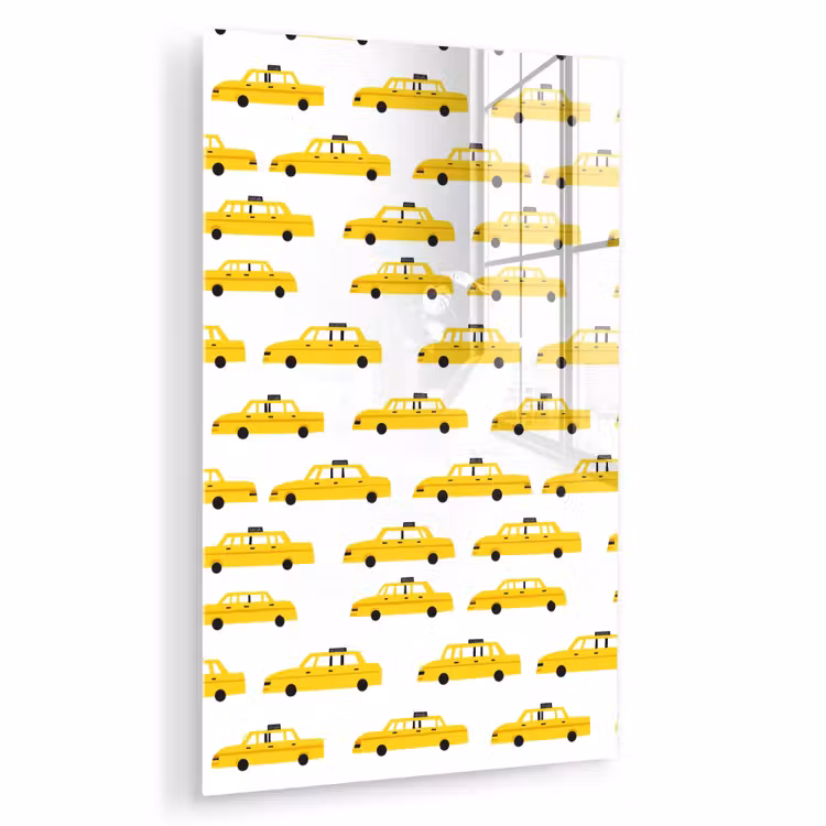 Glas schilderij - Taxi - Iconisch - Geel — 1