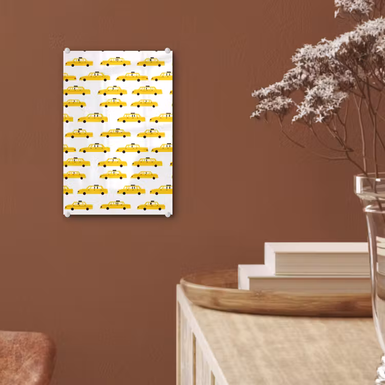 Glas schilderij - Taxi - Iconisch - Geel — 6