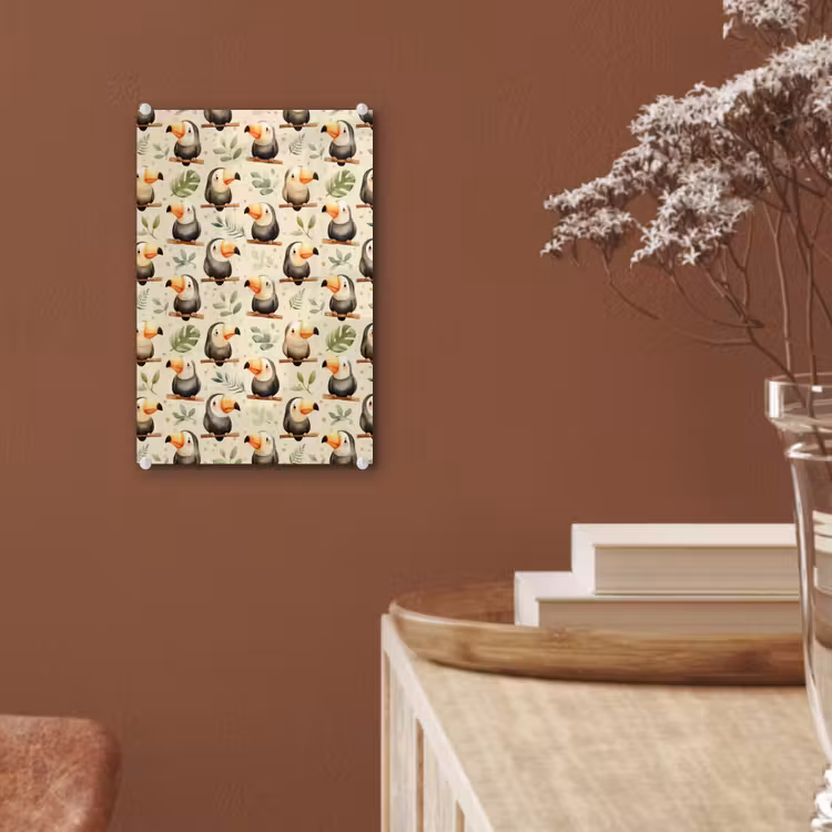 Glas schilderij - Toekans - Exotisch - Kleurrijk — 6