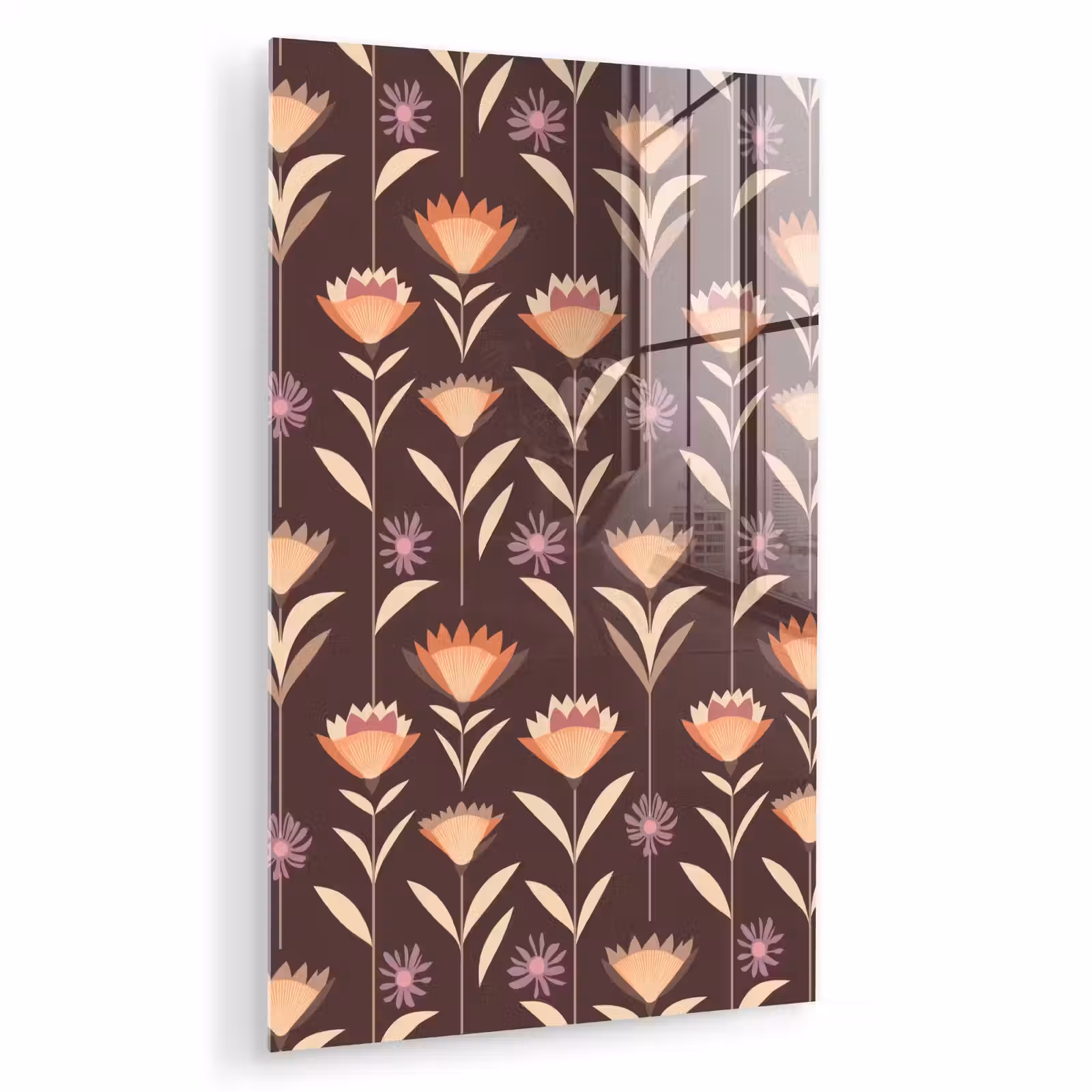 Glas schilderij - Elegant - Retro - Bruin — 1