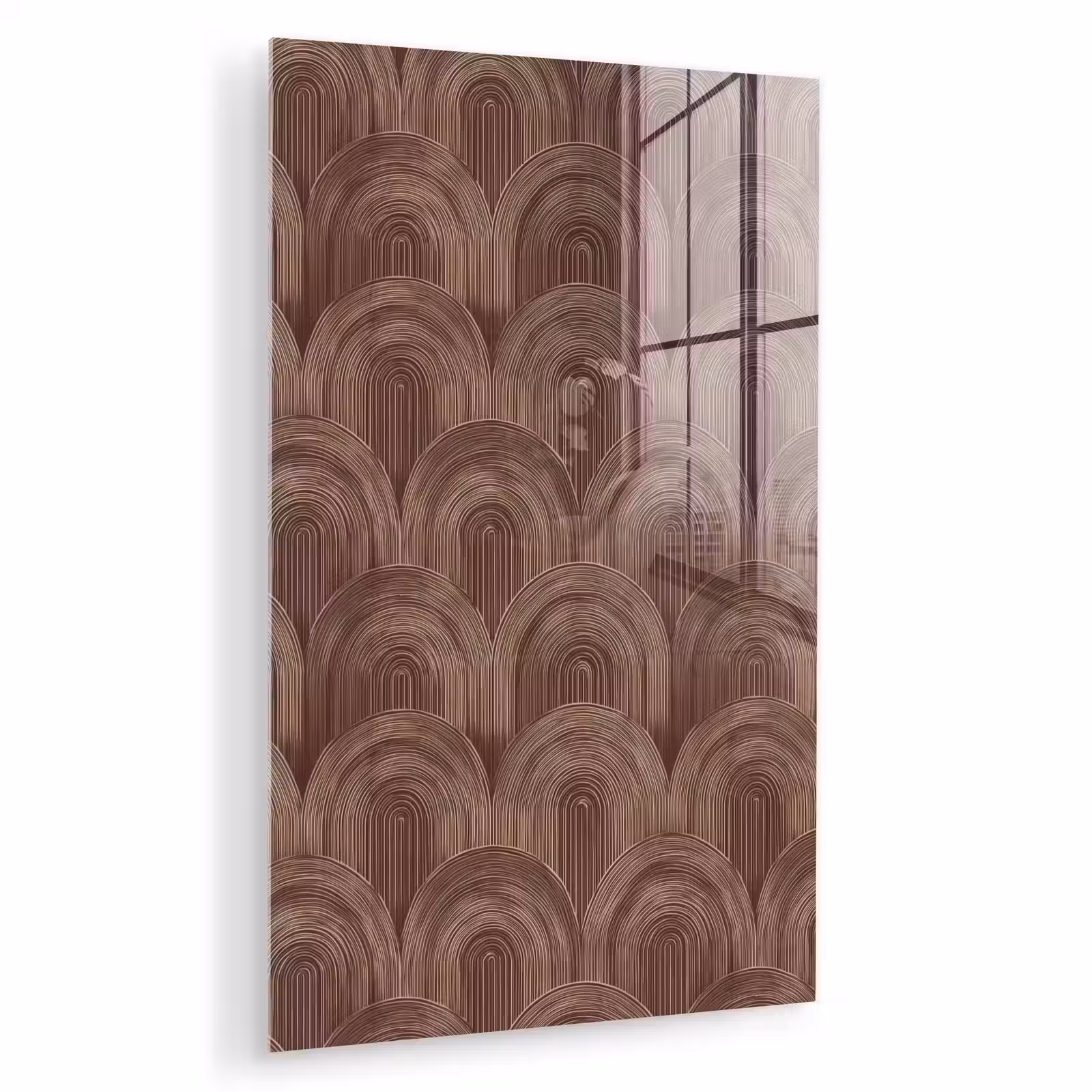 Glas schilderij - Ritmisch - Effect - Bruin — 1