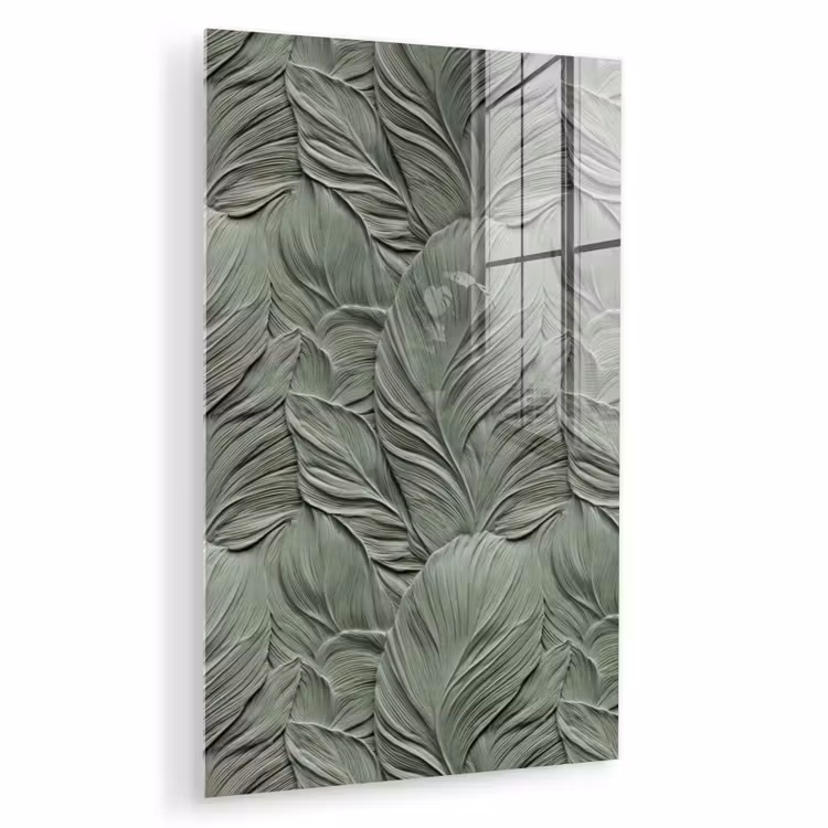 Glas schilderij - Bladeren - Textuur - Groen — 1