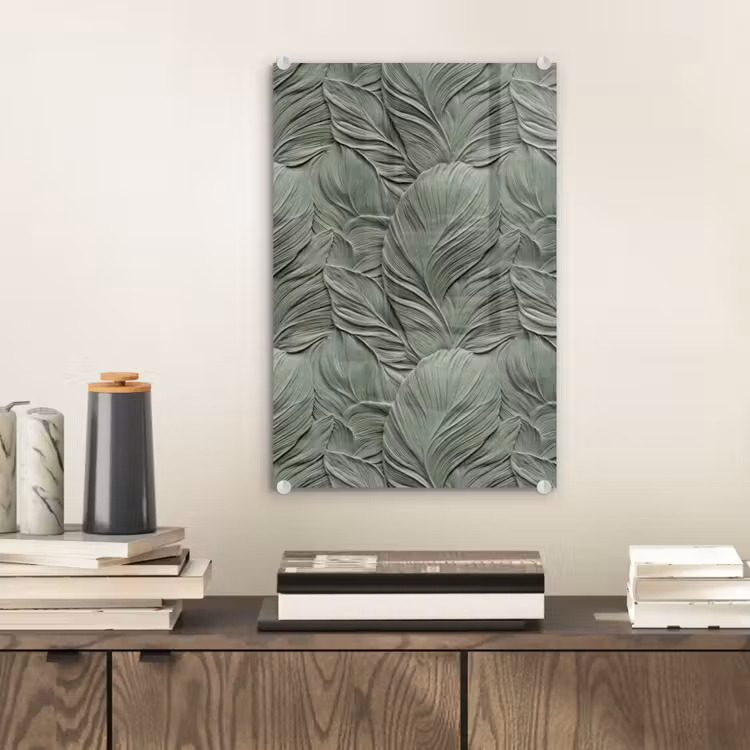 Glas schilderij - Bladeren - Textuur - Groen — 2