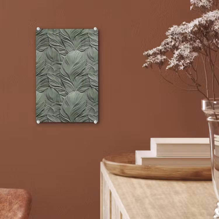 Glas schilderij - Bladeren - Textuur - Groen — 6