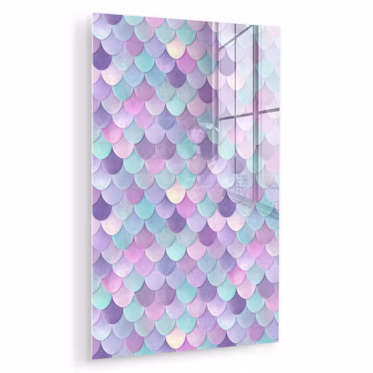 Glas schilderij - Dromerig - Zeemeermin - Pastel — 1