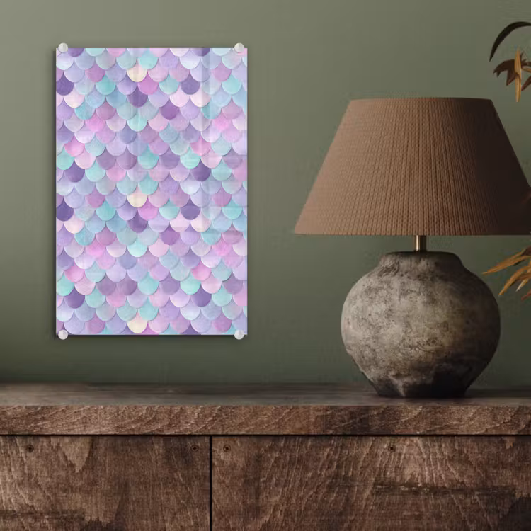 Glas schilderij - Dromerig - Zeemeermin - Pastel — 4