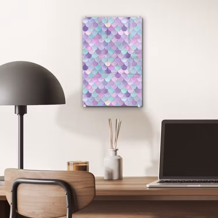 Glas schilderij - Dromerig - Zeemeermin - Pastel — 7