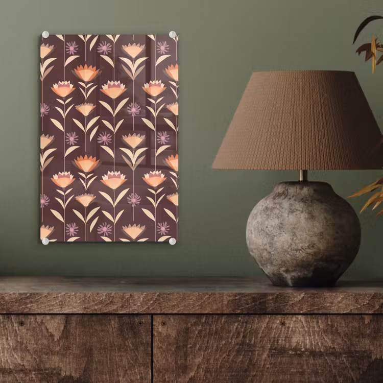 Glas schilderij - Elegant - Retro - Bruin — 4