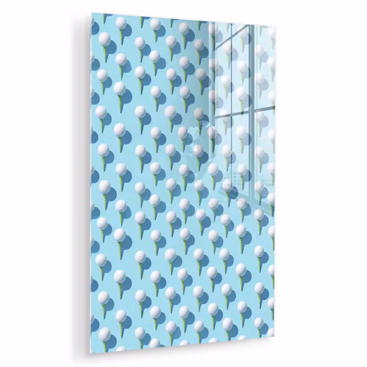 Glas schilderij - Golf - Ballen - Blauw — 1