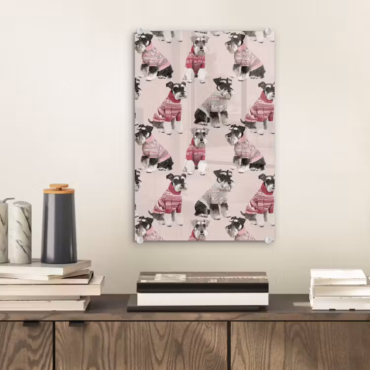 Glas schilderij - Honden - Truien - Rood — 2