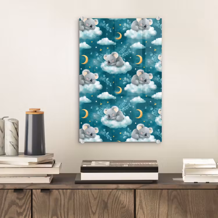 Glas schilderij - Koala's - Betoverend - Blauw — 2