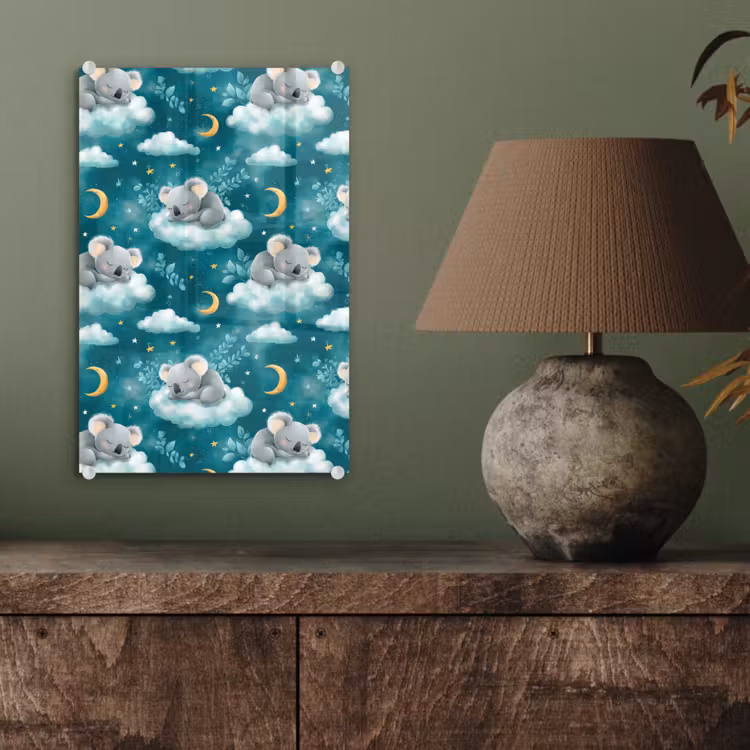 Glas schilderij - Koala's - Betoverend - Blauw — 4