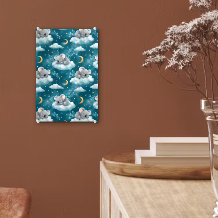 Glas schilderij - Koala's - Betoverend - Blauw — 6