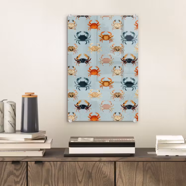 Glas schilderij - Krabben - Speels - Kleurrijk — 2