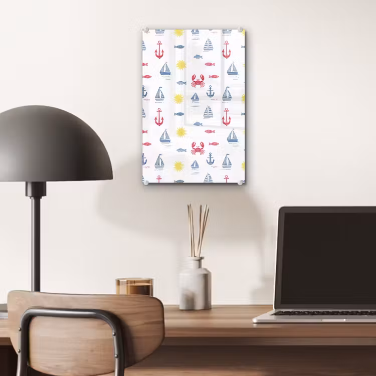 Glas schilderij - Nautisch - Illustraties - Kleurrijk — 7