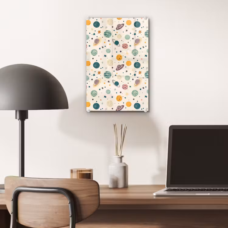 Glas schilderij - Planeten - Retro - Kleurrijk — 7