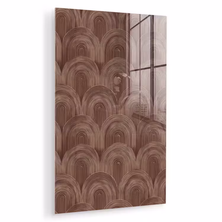 Glas schilderij - Ritmisch - Effect - Bruin — 1