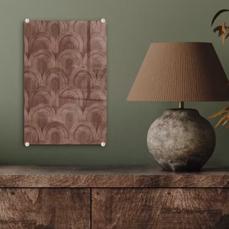 Glas schilderij - Ritmisch - Effect - Bruin — 4