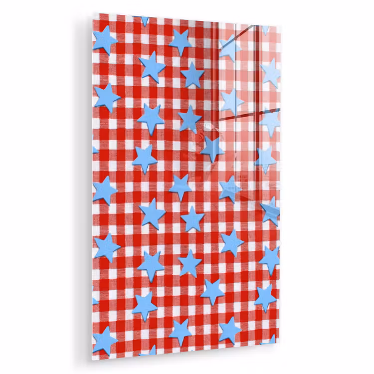 Glas schilderij - Ruit - Sterren - Rood — 1