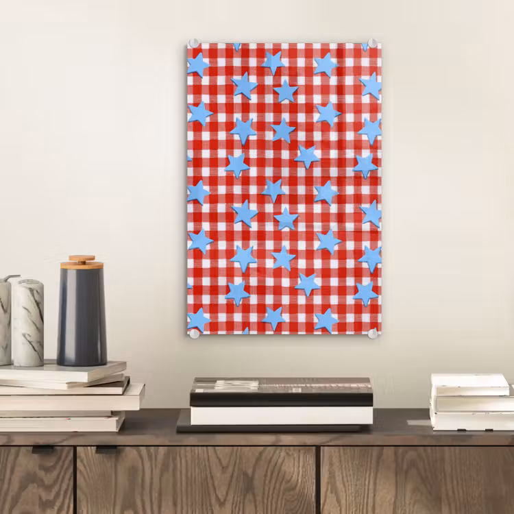 Glas schilderij - Ruit - Sterren - Rood — 2
