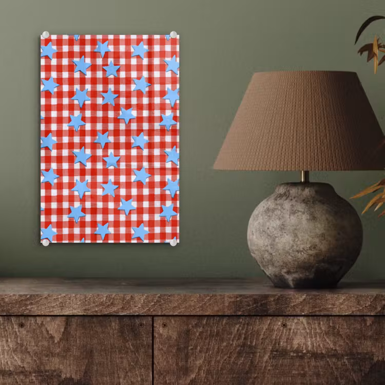 Glas schilderij - Ruit - Sterren - Rood — 4