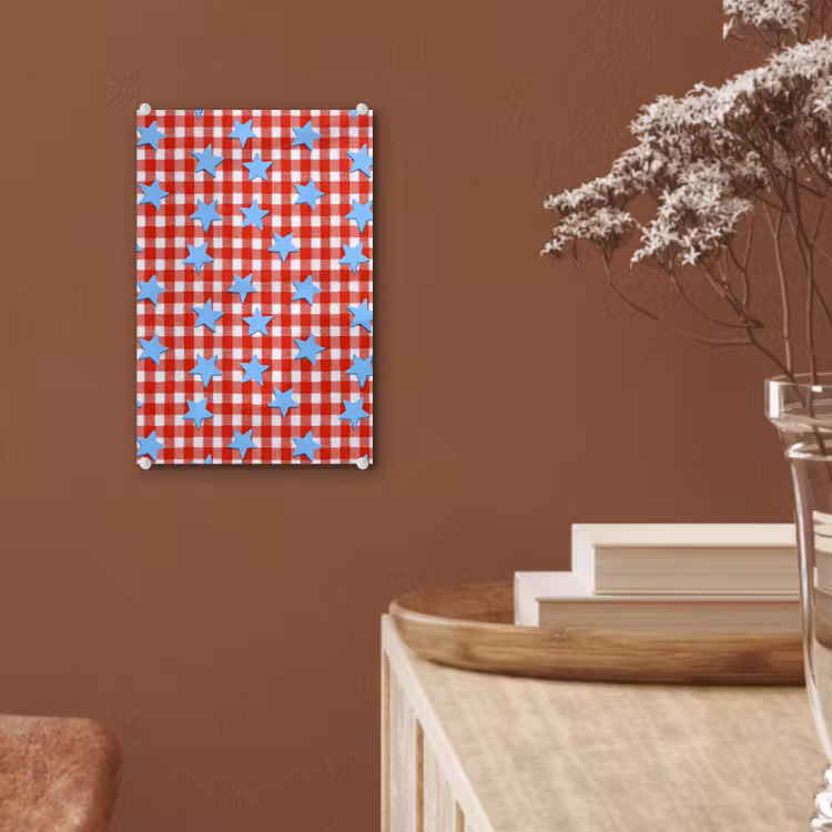 Glas schilderij - Ruit - Sterren - Rood — 6