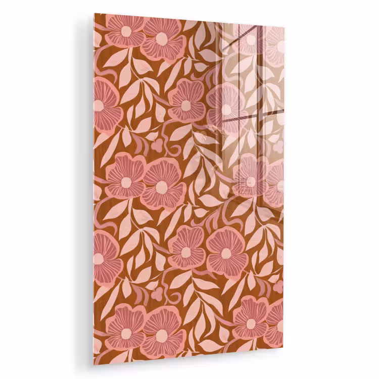 Glas schilderij - Sfeer - Bloemen - Roze — 1